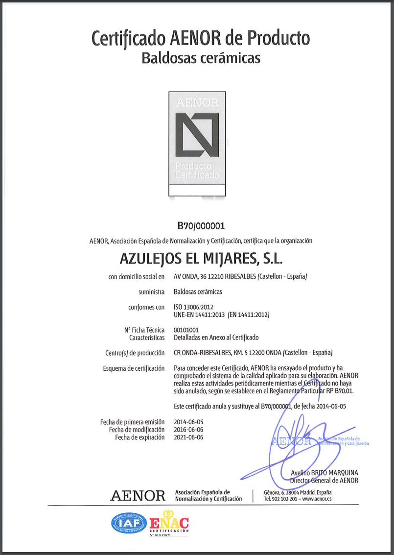 CERTIFICADO AENOR DE PRODUCTO - Catalogues